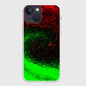 Чехол для iPhone 13 mini с принтом КРАСНАЯ И ЗЕЛЕНАЯ КРАСКА в городе Новоалтайск,  |  | tegunvteg | брызги | зеленая | краска | красная | неон