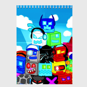 Скетчбук с принтом GEOMETRY DASH / ГЕОМЕТРИ ДАШ в городе Новоалтайск, 100% бумага
 | 48 листов, плотность листов — 100 г/м2, плотность картонной обложки — 250 г/м2. Листы скреплены сверху удобной пружинной спиралью | 2d игра | android game. | geometry dash | mobile game | robtop | андроид игра | геометри даш | кубики | кубы | мобильная игра | неон