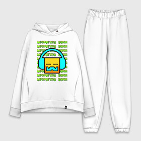 Женский костюм хлопок Oversize с принтом GEOMETRY DASH   ГЕОМЕТРИ ДАШ в городе Новоалтайск,  |  | 2d игра | geometry dash | mobile game | robtop | smile | андроид игра. | геометри даш | добро и зло | инь янь | кубики | кубы | лица | мобильная игра | неон | смайлы