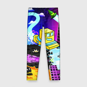 Детские леггинсы 3D с принтом GEOMETRY DASH / ГЕОМЕТРИ ДАШ в городе Новоалтайск, полиэстер 85%, спандекс 15% | эластичный пояс, зауженный крой | Тематика изображения на принте: 2d игра | geometry dash | mobile game | robtop | smile | андроид игра | арт. | геометри даш | добро и зло | инь янь | кубики | кубы | лица | мобильная игра | неон | смайлы