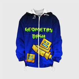 Детская куртка 3D с принтом GEOMETRY DASH / ГЕОМЕТРИ ДАШ в городе Новоалтайск, 100% полиэстер | застежка — молния, подол и капюшон оформлены резинкой с фиксаторами, по бокам — два кармана без застежек, один потайной карман на груди, плотность верхнего слоя — 90 г/м2; плотность флисового подклада — 260 г/м2 | 2d игра | geometry dash | mobile game | robtop | smile | андроид игра | арт | геометри даш | геометрия. | добро и зло | инь янь | кубики | кубы | лица | мобильная игра | неон | смайлы