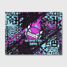 Альбом для рисования с принтом Geometry Dash в городе Новоалтайск, 100% бумага
 | матовая бумага, плотность 200 мг. | Тематика изображения на принте: 2d | android | computer game | geometry dash | андроид | геометрия даш | игра | компьютерная