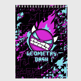 Скетчбук с принтом Geometry Dash в городе Новоалтайск, 100% бумага
 | 48 листов, плотность листов — 100 г/м2, плотность картонной обложки — 250 г/м2. Листы скреплены сверху удобной пружинной спиралью | 2d | android | computer game | geometry dash | андроид | геометрия даш | игра | компьютерная