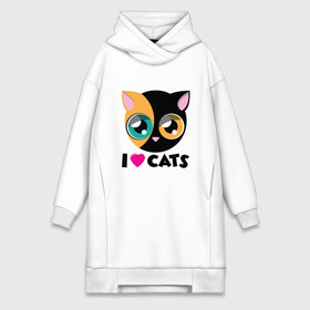 Платье-худи хлопок с принтом I Love Cats в городе Новоалтайск,  |  | animal | cat | cute | kitty | love | meow | друг | животные | киска | китти | кот | котенок | котик | котэ | кошечка | кошка | милый | мур | мяу | питомец | тигр