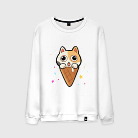 Мужской свитшот хлопок с принтом Ice Cream Cat в городе Новоалтайск, 100% хлопок |  | animal | cat | cute | kitty | meow | друг | животные | киска | китти | кот | котенок | котик | котэ | кошечка | кошка | милый | мороженое | мур | мяу | питомец | тигр