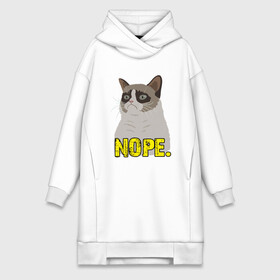 Платье-худи хлопок с принтом Nope Cat в городе Новоалтайск,  |  | animal | cat | cute | kitty | meow | друг | животные | киска | китти | кот | котенок | котик | котэ | кошечка | кошка | милый | мур | мяу | питомец | тигр