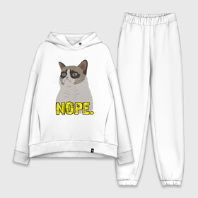 Женский костюм хлопок Oversize с принтом Nope Cat в городе Новоалтайск,  |  | animal | cat | cute | kitty | meow | друг | животные | киска | китти | кот | котенок | котик | котэ | кошечка | кошка | милый | мур | мяу | питомец | тигр