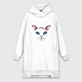 Платье-худи хлопок с принтом Милая кошечка в городе Новоалтайск,  |  | animal | cat | cute | kitty | meow | друг | животные | киска | китти | кот | котенок | котик | котэ | кошечка | кошка | милый | мур | мяу | питомец | тигр