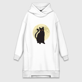 Платье-худи хлопок с принтом Moon Cat в городе Новоалтайск,  |  | animal | cat | cute | kitty | meow | друг | животные | киска | китти | космос | кот | котенок | котик | котэ | кошечка | кошка | луна | милый | мур | мяу | питомец | тигр