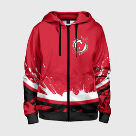 Детская толстовка 3D на молнии с принтом New Jersey Devils Ink в городе Новоалтайск, 100% полиэстер |  манжеты и пояс оформлены широкой мягкой резинкой, двухслойный капюшон со шнурком для регулировки, спереди карманы и застежка-молния
 | hockey | new jersey devils | nhl | дъяволы нью джерси | клюшка | лед | нхл | хоккеист | хоккеисты | хоккей
