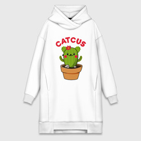 Платье-худи хлопок с принтом Catcus в городе Новоалтайск,  |  | animal | cat | cute | kitty | meow | друг | животные | кактус | киска | китти | кот | котенок | котик | котэ | кошечка | кошка | милый | мур | мяу | питомец | растение | тигр | цветы