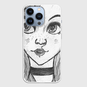 Чехол для iPhone 13 Pro с принтом девушка ч б с чокером в городе Новоалтайск,  |  | art | color | creator | digital | illustration | illustrator | marker | meow | monster | paint | watercolor | woman | акварель | арт | девушка | диджитал | иллюстрация | карандаш | краски | маркеры | монстр | няша | няшный | поп | рисунок | создание | тво