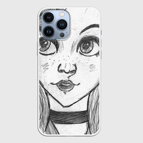 Чехол для iPhone 13 Pro Max с принтом девушка ч б с чокером в городе Новоалтайск,  |  | art | color | creator | digital | illustration | illustrator | marker | meow | monster | paint | watercolor | woman | акварель | арт | девушка | диджитал | иллюстрация | карандаш | краски | маркеры | монстр | няша | няшный | поп | рисунок | создание | тво