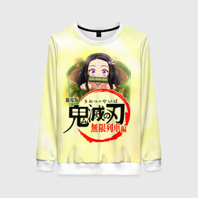 Женский свитшот 3D с принтом Незуко Камадо Kimetsu no Yaiba в городе Новоалтайск, 100% полиэстер с мягким внутренним слоем | круглый вырез горловины, мягкая резинка на манжетах и поясе, свободная посадка по фигуре | demon slayer | kamado | kimetsu no yaiba | nezuko | tanjiro | аниме | гию томиока | зеницу агацума | иноске хашибира | камадо | клинок | корзинная девочка | манга | музан кибуцуджи | незуко | рассекающий демонов | танджиро