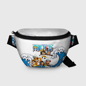 Поясная сумка 3D с принтом ONE PIECE / ВАН ПИС / МОРЕ в городе Новоалтайск, 100% полиэстер | плотная ткань, ремень с регулируемой длиной, внутри несколько карманов для мелочей, основное отделение и карман с обратной стороны сумки застегиваются на молнию | anime | one piece | skull | аниме | ван пис | вода | корабль. | манга | море | мультфильм | скелет | череп | японская анимация
