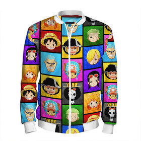 Мужской бомбер 3D с принтом ONE PIECE / ВАН ПИС / ГЕРОИ в городе Новоалтайск, 100% полиэстер | застегивается на молнию, по бокам два кармана без застежек, по низу бомбера и на воротнике - эластичная резинка | Тематика изображения на принте: anime | heroes | one piece | pattern | skull | wanted | аниме | ван пис | герои | манга | мультфильм | персонажи. | розыск | скелет | узор | череп | японская анимация