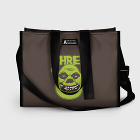 Сумка-шоппер 3D с принтом Shrek. True Ogre в городе Новоалтайск, 100% полиэстер | застегивается на металлическую кнопку; внутренний карман застегивается на молнию. Стенки укреплены специальным мягким материалом, чтобы защитить содержимое от несильных ударов
 | charming | donkey | fiona | forever | gonna | is | me | once | pinocchio | roll | shrek | somebody | the | told | world | артур | в | гарольд | дракон | кот | лорд | мерлин | навсегда | огр | осел | пиноккио | пряник | сапогах | фаркуад | фиона