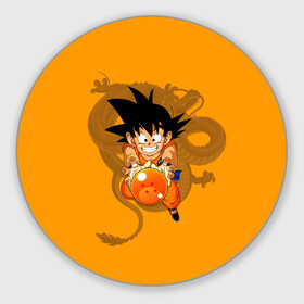 Коврик для мышки круглый с принтом Kid Goku в городе Новоалтайск, резина и полиэстер | круглая форма, изображение наносится на всю лицевую часть | Тематика изображения на принте: anime | dragon ball | аниме | анимэ | драгон бал | дрэгон бол | жемчуг дракона