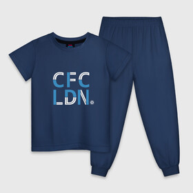 Детская пижама хлопок с принтом FC Chelsea | CFC London (2021/22) в городе Новоалтайск, 100% хлопок |  брюки и футболка прямого кроя, без карманов, на брюках мягкая резинка на поясе и по низу штанин
 | 0x000000123 | chelsea | stamford bridge | вернер | канте | стамфорд бридж | челси