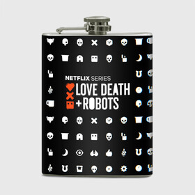 Фляга с принтом LOVE DEATH + ROBOTS $$$ в городе Новоалтайск, металлический корпус | емкость 0,22 л, размер 125 х 94 мм. Виниловая наклейка запечатывается полностью | love death + robots | love death + robots print | netflix | robots | tv series | лого love death + robots | любовь | надпись love death + robots | принт love death + robots | роботы | сериал