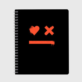 Тетрадь с принтом Smile | Love Death and Robots в городе Новоалтайск, 100% бумага | 48 листов, плотность листов — 60 г/м2, плотность картонной обложки — 250 г/м2. Листы скреплены сбоку удобной пружинной спиралью. Уголки страниц и обложки скругленные. Цвет линий — светло-серый
 | Тематика изображения на принте: death | ldr | logo | love | netflix | robots | smile | анимация | кино | лого | лср | любовь | нетфликс | роботы | сериал | смайл | смайлик