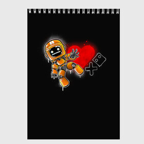 Скетчбук с принтом K-VRC | Love Death and Robots в городе Новоалтайск, 100% бумага
 | 48 листов, плотность листов — 100 г/м2, плотность картонной обложки — 250 г/м2. Листы скреплены сверху удобной пружинной спиралью | Тематика изображения на принте: death | heart | hearts | k vrc | ldr | logo | love | netflix | robots | smile | анимация | кино | лого | лср | любовь | нетфликс | роботы | сердце | сериал | смайл | смайлик