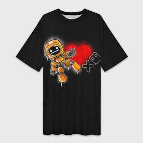 Платье-футболка 3D с принтом K VRC | Love Death and Robots в городе Новоалтайск,  |  | death | heart | hearts | k vrc | ldr | logo | love | netflix | robots | smile | анимация | кино | лого | лср | любовь | нетфликс | роботы | сердце | сериал | смайл | смайлик
