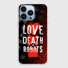 Чехол для iPhone 13 Pro с принтом ЛЮБОВЬ СМЕРТЬ И РОБОТЫ   УЗОР в городе Новоалтайск,  |  | 1 сезон | 2 сезон | gradient | love death and robots | netflix | анимационный сериал | градиент | лого | мультфильм | нетфликс | оранжевый. | сериал