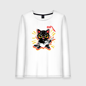 Женский лонгслив хлопок с принтом METALLICAT в городе Новоалтайск, 100% хлопок |  | cat | metallica | metallicat | rock | кот | металлика | музыка | рок | рокер