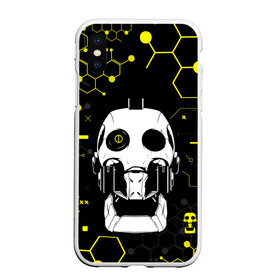 Чехол для iPhone XS Max матовый с принтом ЛЮБОВЬ СМЕРТЬ И РОБОТЫ РОБОТ в городе Новоалтайск, Силикон | Область печати: задняя сторона чехла, без боковых панелей | 1 сезон | 2 сезон | love death and robots | netflix | robot | анимационный сериал | желтый. | мультфильм | нетфликс | робот | сериал | соты