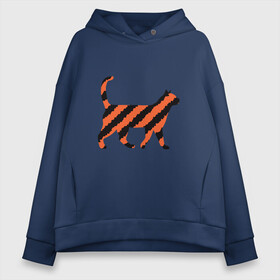 Женское худи Oversize хлопок с принтом Black-Orange Cat в городе Новоалтайск, френч-терри — 70% хлопок, 30% полиэстер. Мягкий теплый начес внутри —100% хлопок | боковые карманы, эластичные манжеты и нижняя кромка, капюшон на магнитной кнопке | animal | cat | cute | kitty | meow | друг | животные | киска | китти | кот | котенок | котик | котэ | кошечка | кошка | милый | мур | мяу | питомец | тигр