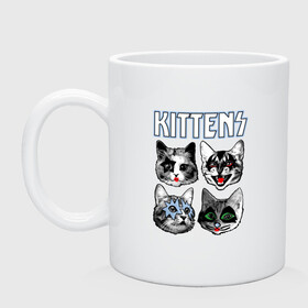 Кружка керамическая с принтом Kittens в городе Новоалтайск, керамика | объем — 330 мл, диаметр — 80 мм. Принт наносится на бока кружки, можно сделать два разных изображения | animal | cat | cute | kiss | kitty | meow | rock | гитара | друг | животные | киска | кисс | китти | кот | котенок | котик | котэ | кошечка | кошка | метал | милый | музыка | мур | мяу | питомец | рок | тигр