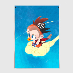 Постер с принтом Baby Goku в городе Новоалтайск, 100% бумага
 | бумага, плотность 150 мг. Матовая, но за счет высокого коэффициента гладкости имеет небольшой блеск и дает на свету блики, но в отличии от глянцевой бумаги не покрыта лаком | anime | dragon ball | аниме | анимэ | драгон бал | дрэгон бол | жемчуг дракона