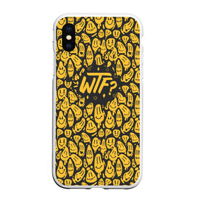 Чехол для iPhone XS Max матовый с принтом WTF в городе Новоалтайск, Силикон | Область печати: задняя сторона чехла, без боковых панелей | wtf | втф | граффити | надпись | смайлик | юмор