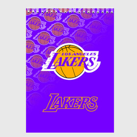 Скетчбук (блокнот) с принтом LOS ANGELES LAKERS / ЛЕЙКЕРС в городе Новоалтайск, 100% бумага
 | 48 листов, плотность листов — 100 г/м2, плотность картонной обложки — 250 г/м2. Листы скреплены сверху удобной пружинной спиралью | 24 lakers | kobe bryant | lakers | los angeles lakers | баскетбол. | коби брайант | лос анджелес лейкерс | лосанджелес лейкерс
