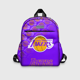 Детский рюкзак 3D с принтом LOS ANGELES LAKERS   ЛЕЙКЕРС в городе Новоалтайск, 100% полиэстер | лямки с регулируемой длиной, сверху петелька, чтобы рюкзак можно было повесить на вешалку. Основное отделение закрывается на молнию, как и внешний карман. Внутри дополнительный карман. По бокам два дополнительных кармашка | Тематика изображения на принте: 24 lakers | kobe bryant | lakers | los angeles lakers | баскетбол. | коби брайант | лос анджелес лейкерс | лосанджелес лейкерс