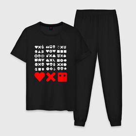 Мужская пижама хлопок с принтом Love, Death and Robots | Logo (Z) в городе Новоалтайск, 100% хлопок | брюки и футболка прямого кроя, без карманов, на брюках мягкая резинка на поясе и по низу штанин
 | Тематика изображения на принте: death | logo | love | love death robots | netflix | robots | vedeathrobots | xbot 4000 | лого | любовь | нетфликс | роботы | сериал | сериалы