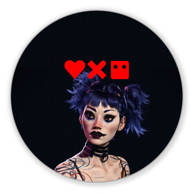 Коврик для мышки круглый с принтом Love, Death and Robots | Lora (Z) в городе Новоалтайск, резина и полиэстер | круглая форма, изображение наносится на всю лицевую часть | Тематика изображения на принте: death | lora | love | love death robots | netflix | robots | vedeathrobots | xbot 4000 | лора | любовь | нетфликс | роботы | сериал | сериалы