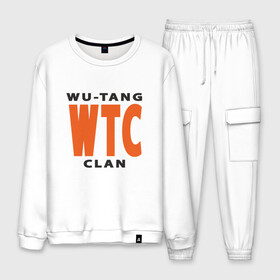 Мужской костюм хлопок с принтом Wu-Tang (WTC) в городе Новоалтайск, 100% хлопок | на свитшоте круглая горловина, мягкая резинка по низу. Брюки заужены к низу, на них два вида карманов: два “обычных” по бокам и два объемных, с клапанами, расположенные ниже линии бедра. Брюки с мягкой трикотажной резинкой на поясе и по низу штанин. В поясе для дополнительного комфорта — широкие завязки | black | hiphop | method man | music | new york | nyc | odb | old school | rap | rza | wu tang clan | wutang | ву тэнг | граффити | микрофон | музыка | нью йорк | рэп | рэпер | хипхоп