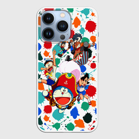 Чехол для iPhone 13 Pro с принтом Дораэмон и компания в городе Новоалтайск,  |  | аниме | дораэмон | кляксы | манга | нобита ноби | палитра | робот кот | синий кот