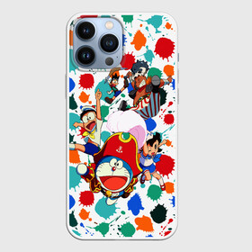 Чехол для iPhone 13 Pro Max с принтом Дораэмон и компания в городе Новоалтайск,  |  | аниме | дораэмон | кляксы | манга | нобита ноби | палитра | робот кот | синий кот