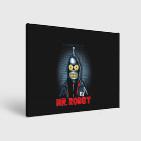 Холст прямоугольный с принтом Bender x mr robot в городе Новоалтайск, 100% ПВХ |  | bender | futurama | mr robot | planet express | бендер | мистер робот | мульт | мультфильм | планетный экспресс | туранга лила | филипп джэй фрай | футурама