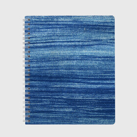 Тетрадь с принтом Texture. Denim в городе Новоалтайск, 100% бумага | 48 листов, плотность листов — 60 г/м2, плотность картонной обложки — 250 г/м2. Листы скреплены сбоку удобной пружинной спиралью. Уголки страниц и обложки скругленные. Цвет линий — светло-серый
 | Тематика изображения на принте: background | blue | dark | denim | gradient | ice | jeans | paints | ripples | spot | spots | stripes | texture | white | белый | градиент | джинсы | лед | линии | полосы | пятна | пятно | светлый | синий | текстура | темная | ткань | тьма | фон