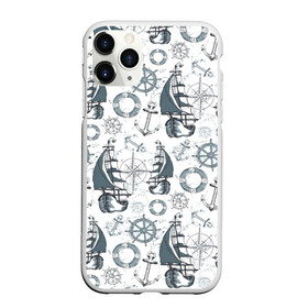Чехол для iPhone 11 Pro матовый с принтом Морской узор  Nautical Pattern в городе Новоалтайск, Силикон |  | anchor | anchors | lifebuoy | maritime | nautica | sail | sailboat | ship | ships | для моряков | компас | корабли | корабль | морская тематика | морской волк | моряк | парусник | роза ветров | спасательный круг | стороны света