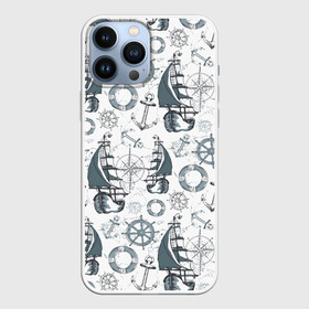 Чехол для iPhone 13 Pro Max с принтом Морской узор  Nautical Pattern в городе Новоалтайск,  |  | anchor | anchors | lifebuoy | maritime | nautica | sail | sailboat | ship | ships | для моряков | компас | корабли | корабль | морская тематика | морской волк | моряк | парусник | роза ветров | спасательный круг | стороны света