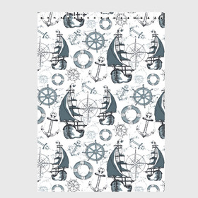 Скетчбук (блокнот) с принтом Морской узор  Nautical Pattern в городе Новоалтайск, 100% бумага
 | 48 листов, плотность листов — 100 г/м2, плотность картонной обложки — 250 г/м2. Листы скреплены сверху удобной пружинной спиралью | Тематика изображения на принте: anchor | anchors | lifebuoy | maritime | nautica | sail | sailboat | ship | ships | для моряков | компас | корабли | корабль | морская тематика | морской волк | моряк | парусник | роза ветров | спасательный круг | стороны света