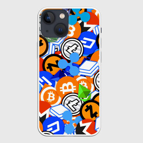 Чехол для iPhone 13 mini с принтом КРИПТОВАЛЮТЫ   CRYPTOCURRENCY в городе Новоалтайск,  |  | Тематика изображения на принте: binance | binance com | bitcoin | bittrex com | btc | exmo me | hodl | pattern. | trading | zcash | банан биржа | бинанс | биткоин | доги | криптовалюта биржа | криптотрейдер | криптотрейдинг | трейдинг | узор | эфир