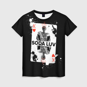 Женская футболка 3D с принтом Репер - SODA LUV в городе Новоалтайск, 100% полиэфир ( синтетическое хлопкоподобное полотно) | прямой крой, круглый вырез горловины, длина до линии бедер | rap | rapper | soda luv | st. petersburg | vladislav terentyuk | владислав терентюк | репер | рэп | рэп исполнитель | санкт петербург