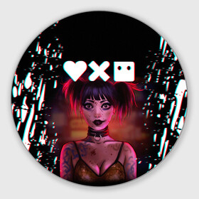 Коврик для мышки круглый с принтом Love, Death and Robots | Lora Glitch (Z) в городе Новоалтайск, резина и полиэстер | круглая форма, изображение наносится на всю лицевую часть | death | glitch | lora | love | love death robots | netflix | robots | vedeathrobots | xbot 4000 | глитч | лора | любовь | нетфликс | роботы | сериал | сериалы