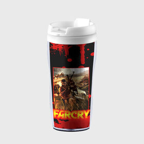 Термокружка-непроливайка с принтом FARCRY | ФАРКРАЙ GAME в городе Новоалтайск, внутренняя часть — пищевой пластик, наружная часть — прозрачный пластик, между ними — полиграфическая вставка с рисунком | объем — 350 мл, герметичная крышка | far cry | far cry 5 | far cry new dawn | far cry primal | farcry | fc 5 | fc5 | game | new dawn | primal | игры | постапокалипсис | фар край | фар край 5